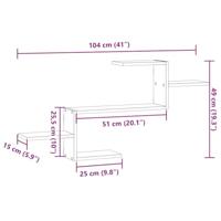 Wandschap 104x15x49 cm bewerkt hout gerookt eikenkleurig - thumbnail
