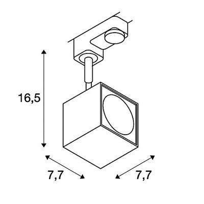 SLV ALTRA DICE 230V-railsysteem lamp GU10 Wit