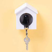Sparrow Sleutelhanger - Wit/Zwart - thumbnail