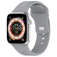 By Qubix - Square siliconen band - Grijs - Compatible met Apple Watch 38mm / 40mm / 41mm / 42mm - Compatible Apple watch bandjes - thumbnail