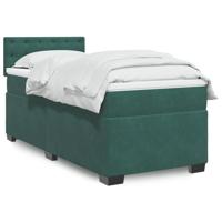 Boxspring met matras fluweel donkergroen 100x200 cm - thumbnail