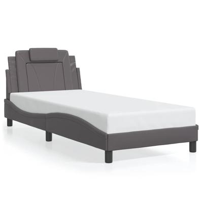 Bedframe "Viana" zonder matras kunstleer grijs 80x200 cm