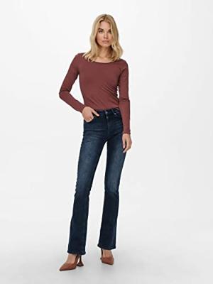 Only Onlblush Mid Flared Dnm Rea409 Noos 15233833 Flare Blue Black Denim