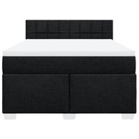 Boxspring met matras stof zwart 140x200 cm - thumbnail