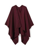 HEMA Damesponcho donkerrood - thumbnail
