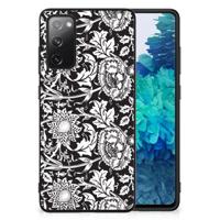 Samsung Galaxy S20 FE Bloemen Hoesje Black Flowers - thumbnail