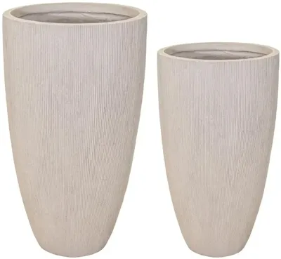 Mcollections Vaas Nora Egg Hoog - Clayfibre - Ø34 x H66 - Zand