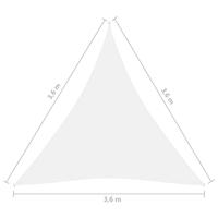VidaXL Zonnescherm driehoekig 3,6x3,6x3,6 m oxford stof wit - thumbnail