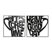 Wanddecoratie Home ESPRIT Zwart Vintage Kopp 44,5 x 1 x 44,5 cm (2 Stuks) - thumbnail