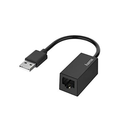Hama Netwerk-adapter, USB-stekker - LAN/Ethernet-aansluiting, Fast-ethernet UTP kabel Zwart