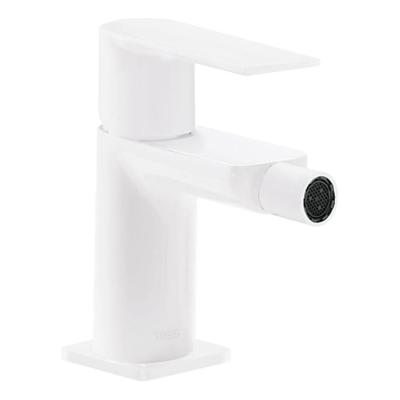 Bidetmengkraan Tres Loft Colors 1-Hendel Bidet Uitloop Recht 8 cm Rond Mat Wit