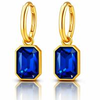 Cilla Jewels Oorringen Goudkleurig Blauw Kristal - thumbnail