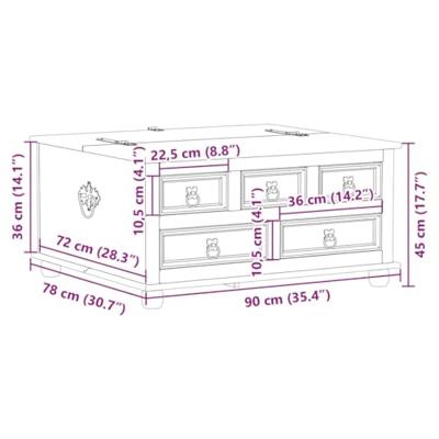 Opbergbox Corona 90x78x45 cm massief grenenhout Opbergbox Corona 90x78x45 cm massief grenenhout