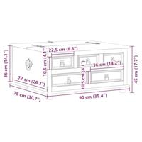 Opbergbox Corona 90x78x45 cm massief grenenhout - thumbnail