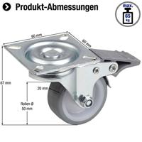 Metafranc Zwenkwiel 50Mm Pu Vastz. W - WU0802880 - thumbnail