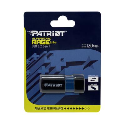 Flashdrive PATRIOT Rage Lite 512GB 120 MB/S USB 3.2 intrekbaar Zwart (PEF512GRLB32U)