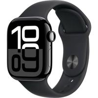 Apple Watch Series 10 (GPS + Cellular 42 mm) Smartwatch - Kast van gitzwart aluminium - Zwart sportbandje (M/L). Conditie bijhouden, Ecg-app, always on Retina-display, waterbestendig - thumbnail