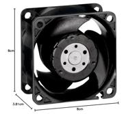EBM Papst 8212 JN Axiaalventilator 12 V/DC 132 m³/h (l x b x h) 80 x 80 x 38 mm - thumbnail