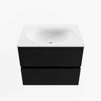 MONDIAZ VICA 60cm badmeubel onderkast Urban 2 lades. Wastafel MOON midden 1 kraangat, kleur Talc. - thumbnail