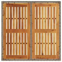 Tuintafel met acaciahouten blad 90x90x75 cm poly rattan grijs - thumbnail