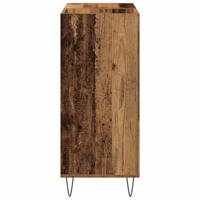 Platenkast artisanaal eikenkleurig 85 x 38 x 89 cm Bewerkt hout - thumbnail