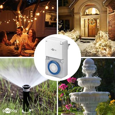 Tijdklok schakelklok stopcontact uitvoering Weekklok digitaal spatwaterdicht IP44