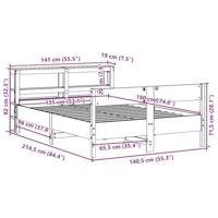 Bedframe zonder matras massief grenenhout wasbruin 135x190 cm - thumbnail