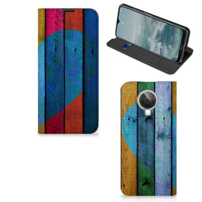 Nokia G10 | G20 Book | Wallet Case | Wood Heart - Cadeau voor je Vriend