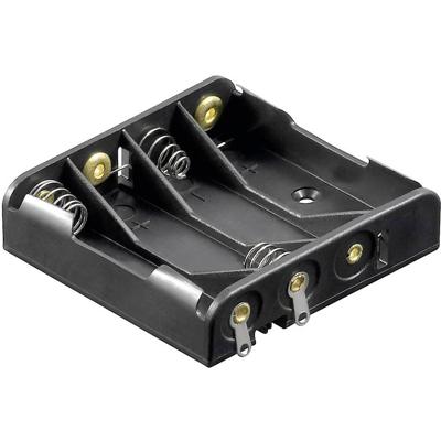 Goobay 12468 Batterijhouder Aantal cellen: 4 AAA (potlood) Soldeeraansluiting (l x b x h) 52 x 49 x 13 mm