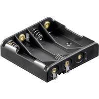 Goobay 12468 Batterijhouder Aantal cellen: 4 AAA (potlood) Soldeeraansluiting (l x b x h) 52 x 49 x 13 mm - thumbnail