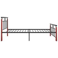 Bedframe metaal en massief eikenhout 90x200 cm - thumbnail