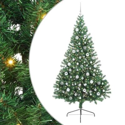 VidaXL Kunstmatig voorverlicht kerstboom met 300 led groen 210 cm pvc