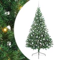 VidaXL Kunstmatig voorverlicht kerstboom met 300 led groen 210 cm pvc - thumbnail