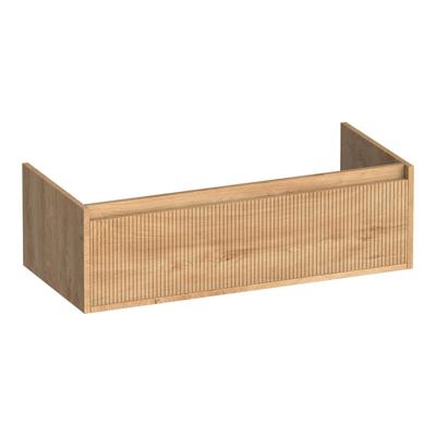 Brauer Hope Wavy - Onderkast - 100 cm - met 1 Softclose Lade Greeploos en 1 Sifon Uitsparing - Forest Tan