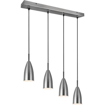 Moderne LED Hanglamp 4-lichts E14 - Mat Nikkel Aluminium Design