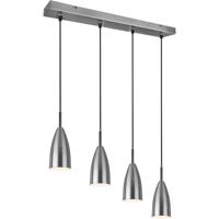Moderne LED Hanglamp 4-lichts E14 - Mat Nikkel Aluminium Design - thumbnail