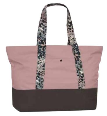 Fabrizio strandtas 55 x 48 cm polyester roze/bruin