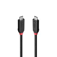LINDY 37001 1 m USB4 240W type C kabel, 40 Gbit/s, Black Line - thumbnail