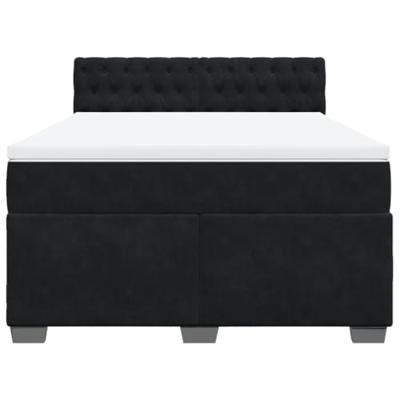 Boxspring met matras fluweel zwart 140x200 cm