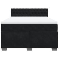 Boxspring met matras fluweel zwart 140x200 cm - thumbnail