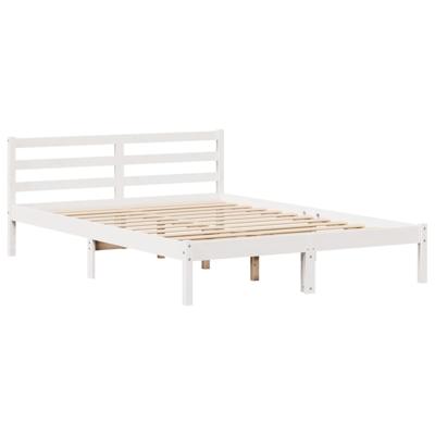 Bed met boekenkast zonder matras grenenhout wit 150x200 cm - thumbnail