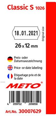 METO Prijsapparaat Classic S Aantal drukregels: 1 Grijs METO Prijsapparaat Classic S Aantal drukregels: 1 Grijs