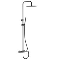 Regendoucheset Opbouw BWS Ridged Opbouw Gunmetal - thumbnail