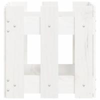 Plantenbak met hekontwerp 30x30x30 cm massief grenenhout wit - thumbnail
