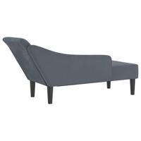 Chaise longue met kussens fluweel donkergrijs - thumbnail