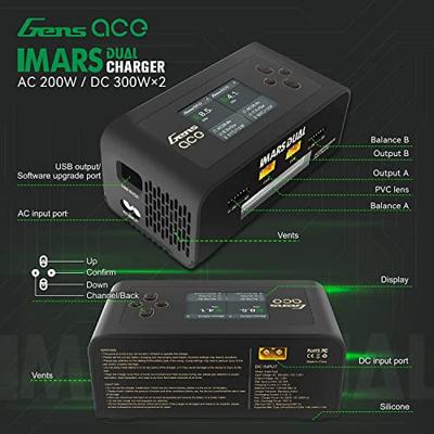 GensAce IMARS Duo AC/DC 200W/600W lader - zwart