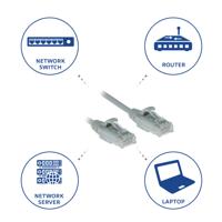 ACT DC9005 LSZH U/UTP CAT6 Datacenter Slimline Patchkabel Snagless | RJ45 connectoren | Grijs | 5 meter - thumbnail