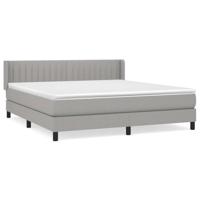 Boxspring met matras stof lichtgrijs 180x200 cm - thumbnail
