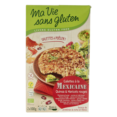 Mexicaanse quinoaburgers 2 x 100g glutenvrij bio 2 Stuks