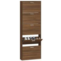 VidaXL Schoenenkast 59x17x169 cm bewerkt hout bruin eikenkleur - thumbnail